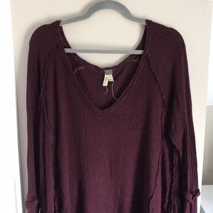 Long sleeve burgundy shirt